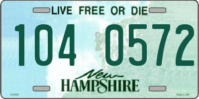 NH license plate 1040572
