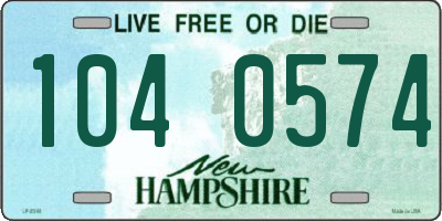 NH license plate 1040574
