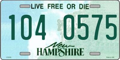 NH license plate 1040575