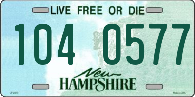 NH license plate 1040577