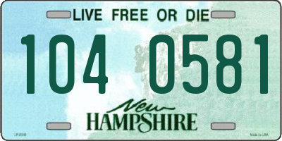 NH license plate 1040581