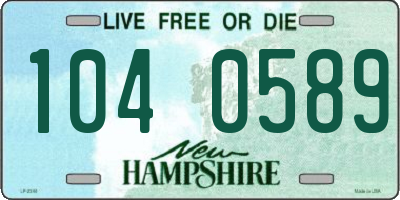 NH license plate 1040589