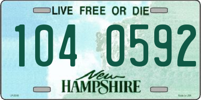 NH license plate 1040592