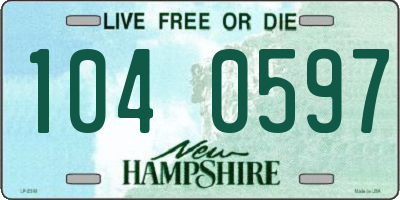 NH license plate 1040597