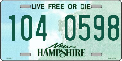 NH license plate 1040598
