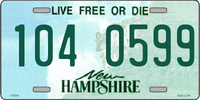 NH license plate 1040599