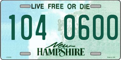 NH license plate 1040600