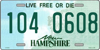 NH license plate 1040608