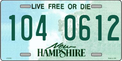 NH license plate 1040612