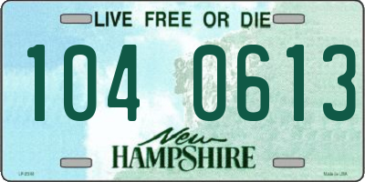 NH license plate 1040613