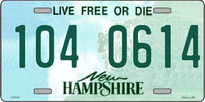 NH license plate 1040614
