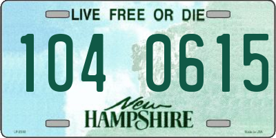 NH license plate 1040615