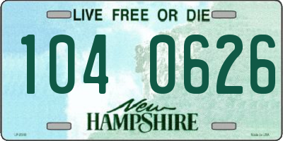 NH license plate 1040626