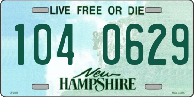 NH license plate 1040629