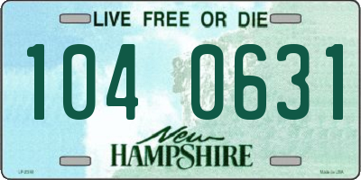 NH license plate 1040631