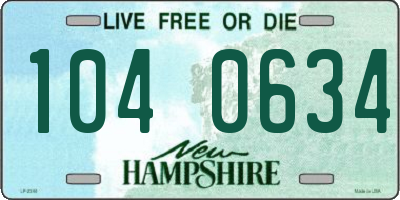 NH license plate 1040634