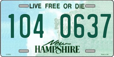 NH license plate 1040637