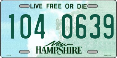 NH license plate 1040639