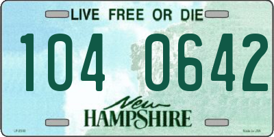 NH license plate 1040642