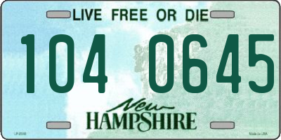 NH license plate 1040645