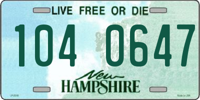 NH license plate 1040647