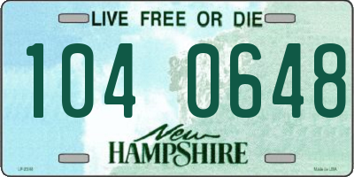 NH license plate 1040648