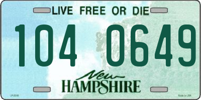 NH license plate 1040649