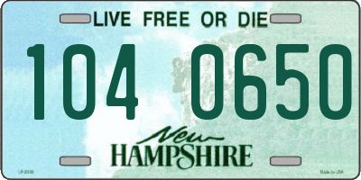 NH license plate 1040650