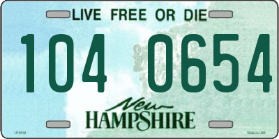 NH license plate 1040654