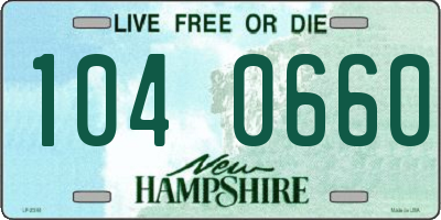 NH license plate 1040660