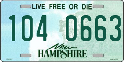 NH license plate 1040663