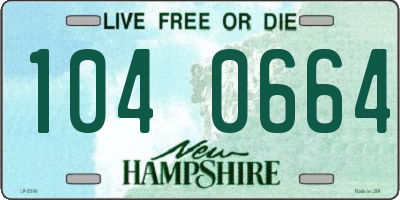 NH license plate 1040664