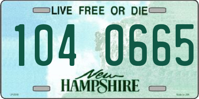 NH license plate 1040665