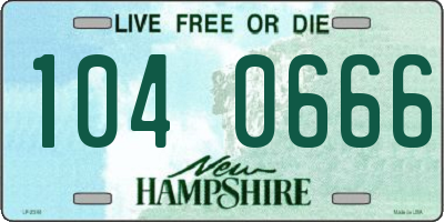 NH license plate 1040666