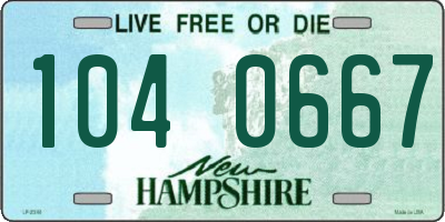 NH license plate 1040667