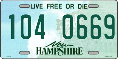 NH license plate 1040669