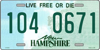 NH license plate 1040671