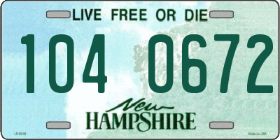 NH license plate 1040672