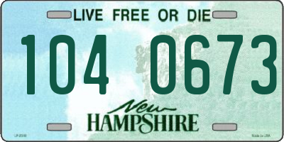 NH license plate 1040673
