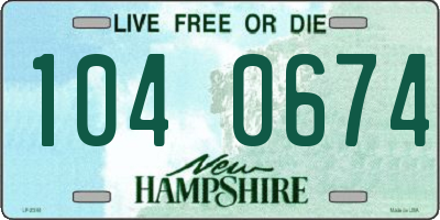 NH license plate 1040674