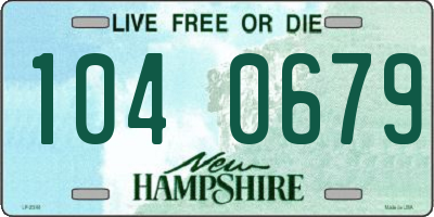 NH license plate 1040679