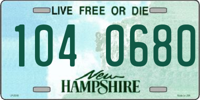 NH license plate 1040680