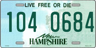 NH license plate 1040684