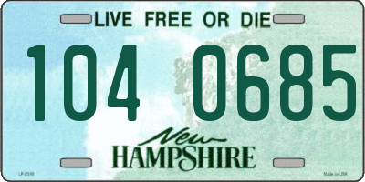 NH license plate 1040685