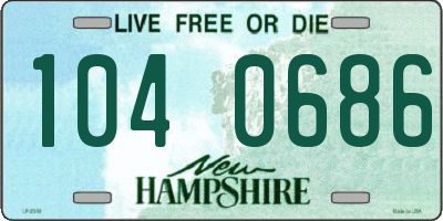 NH license plate 1040686