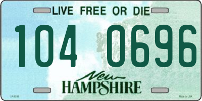 NH license plate 1040696