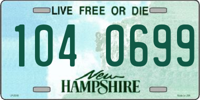 NH license plate 1040699