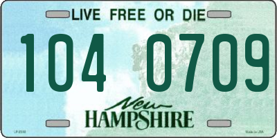 NH license plate 1040709