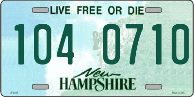 NH license plate 1040710