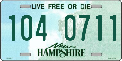 NH license plate 1040711